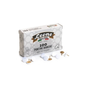 Puntine da disegno Leone Dell'Era Øtesta 9,5 mm - Bianche scatola di cartone (conf. da 100 puntine)