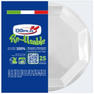 Piatti in polistirene Dopla Re-Usable Ø170 mm - Frutta (conf.25)