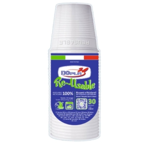 Bicchieri Bianchi in polistirene Dopla 230 ml (conf.30)