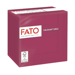 Tovaglioli piegati 2 veli Fato Smart Table pura cellulosa 24x24 cm - Bordeaux (conf.100)