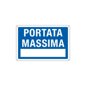 Cartello informativo 30x20 cm Cartelli Segnalatori "Portata Massima" 3101