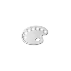 Tavolozza ovale CWR - Bianca - plastica 7 scomparti - 24x17 cm