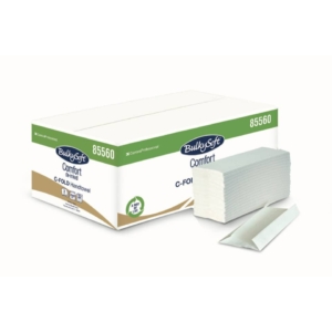 Asciugamani ripiegati a C 2 veli - 23x31 cm Bulkysoft Bianco - 153 fogli per fascetta (conf.20 fascette)