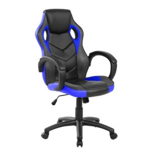 Poltrona gaming per adulti Serena Group Las Vegas L61 x P66 x H106/116 cm - Nero-Azzurro