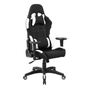 Poltrona gaming per adulti Serena Group Indianapolis L72 x P57,5 x H124-134 cm - Bianco - Nero
