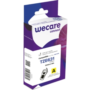 Nastro compatibile Brother 12 mm x 8 mt Wecare Nero/Giallo K80010W4