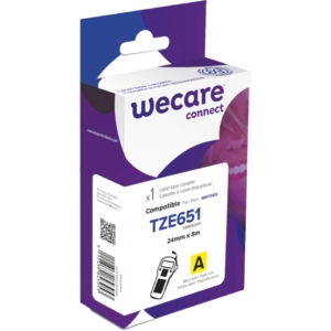 Nastro compatibile Brother 24 mm x 8 mt Wecare Nero/Giallo K80032W4
