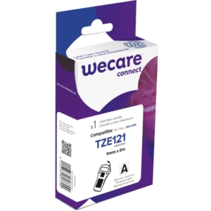 Nastro compatibile Brother 9 mm x 8 mt Wecare Nero/Trasparente K80020W4