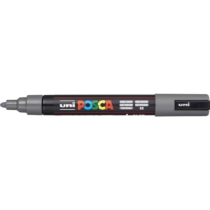 Pennarello Uniposca a tempera Uni-Ball punta tonda 1,8-2,5 mm Grigio profondo M PC5M GN
