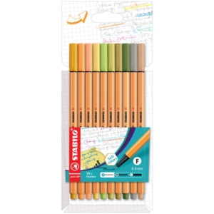 Fineliner Stabilo Point 88® 0,4 mm - Colori caldi Assortiti 8810-22 (conf.10)