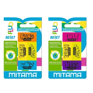 Gomma per matita Mitama Reset Fluo - colori fluo Assortiti (conf.4 pezzi)