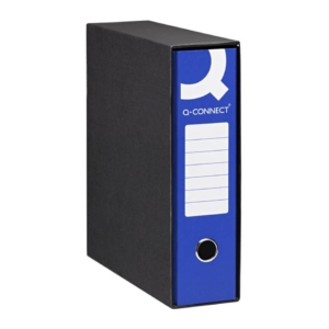 Raccoglitore ufficio con custodia Blu Q-Connect - Commerciale dorso 8 cm - 23x30 cm