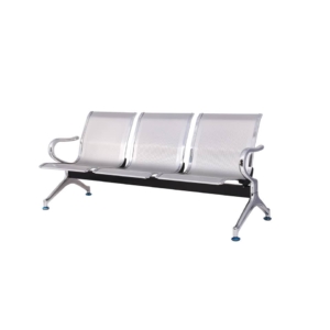 Panca 3 posti in acciaio microforato per sala d'attesa Serena Group Grigio - L180xP68xH78 cm