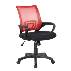 Sedia operativa con braccioli Serena Group St. Louis schienale in rete Rosso rivestimento tessuto Nero - E8085MR