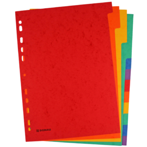 Divisori Donau in presspan 225 g/m² - formato A4 colori assortiti - 330365 (25 conf. da 12 tasti cad.)