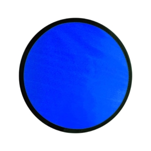 Frisbee pieghevole in poliestere con pouch colorata coordinata - Ø25 cm - blu-silver 5007785