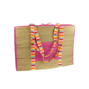 Borsa da spiaggia con tasca esterna 45x34x7 cm - fuxia