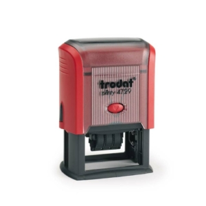 Datario con testo personalizzato Trodat Printy 4729 dimensione max pers.ne 50x30 mm - fino a 3+3 righe - rosso - 182302