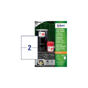 Etichette in Teslin Bianco Avery Laser/Inkjet 2 etichette per foglio 210x148 mm - B3655-50 (conf.50 fogli)