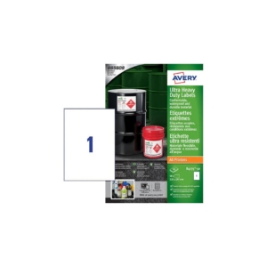 Etichette in Teslin Bianco Avery Laser/Inkjet 1 etichetta per foglio 210x297 mm - B4775-50 (conf.50 fogli)