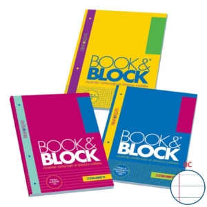 Blocco 40 fogli A4 collato lato lungo - forati e rinforzati - 80g/m² Blasetti Blocco Book & Block 0C con margine