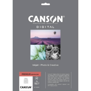 Carta fotografica inkjet Premium Bianca - 255g/m² HighGloss RC Canson A4 C33300S005 (conf.20 fogli)