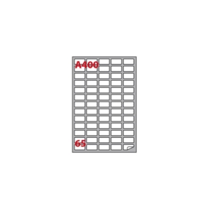 Etichette Bianche Copiatabu A400 38,1x21,2 mm - angoli arrotondati - 65 e.t/foglio - Markin (conf.100 fogli)