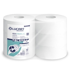 Carta igienica maxi jumbo 2 veli Aquastream 340 metri - rotoli Lucart Professional 340 mt - 812222J (conf.6)