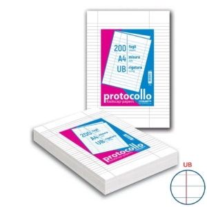 Fogli protocollo A4 - 60g/m² - Blasetti uso bollo senza margini - A4 chiuso - A3 aperto (conf.200 fogli)