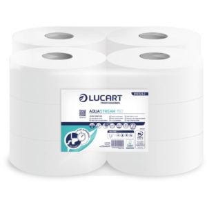 Carta igienica mini jumbo 2 veli Aquastream 150 metri - rotoli Lucart Professional 150 mt - 812223J (conf.12)