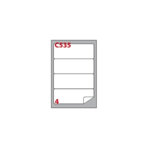 Etichette Bianche Copiatabu C535 laser/inkjet - angoli arrotondati - 4 etichette per foglio - Markin 190x61 mm (conf.100 fogli)