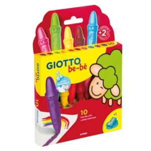 Pastelloni a cera Colori Assortiti + appuntapastelloni GIOTTO Bebè Assortiti (conf.10)