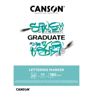 Blocco GRADUATE Lettering Marker A4 20 fogli - 180g/m² Canson Bianco C31250P026