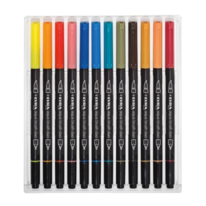 Pennarello punta fine AQUA BRUSH DUO Colori Assortiti Lyra astuccio appendibile - L6521240 (conf.24)