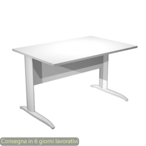Scrivania piano Bianco 120x80xh.72 cm gamba a L in metallo Bianco opaco linea Presto Artexport - 004K2/3/AN