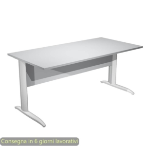 Scrivania piano Grigio 140x80xh.72 cm gamba a L in metallo Grigio alluminio linea Presto Artexport - 002K2/9/AA