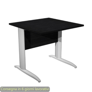 Scrivania piano Nero venato frassino 80x80xh.72 cm gamba a L metallo Grigio alluminio Presto Artexport - 001K2/8/AA