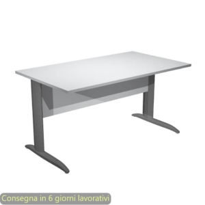 Scrivania piano Grigio 140x80xh.72 cm gamba a L in metallo Antracite opaco linea Presto Artexport - 002K2/9/AF