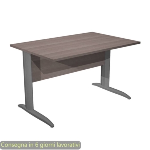 Scrivania piano Frassino toscano 120x80xh.72 cm gamba a L in metallo Antracite opaco Presto - 004K2/F/AF