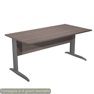 Scrivania piano Frassino toscano 160x80xh.72 cm gamba a L in metallo Antracite opaco Presto - 003K2/F/AF