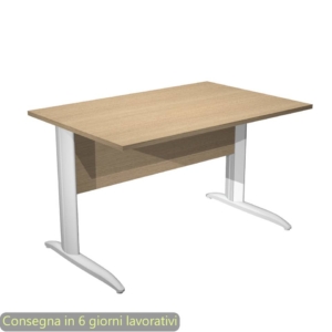 Scrivania piano Rovere 120x80xh.72 cm gamba a L in metallo Bianco opaco linea Presto Artexport - 004K2/C/AN