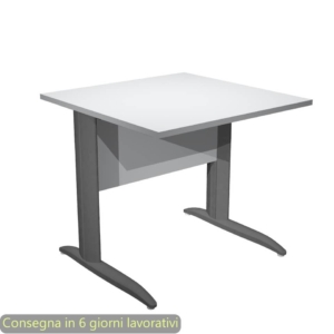 Scrivania piano Grigio 80x80xh.72 cm gamba a L in metallo Antracite opaco linea Presto Artexport - 001K2/9/AF