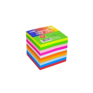 Blocchetto in carta colorata collato su 1 lato 90x90x90 mm - 800 fogli Memoidea color cube