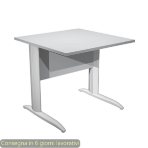 Scrivania piano Grigio 80x80xh.72 cm gamba a L in metallo Grigio alluminio linea Presto Artexport - 001K2/9/AA