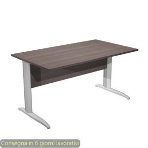 Scrivania piano Frassino toscano 140x80xh.72 cm gamba a L metallo Grigio alluminio Presto Artexport - 002K2/F/AA
