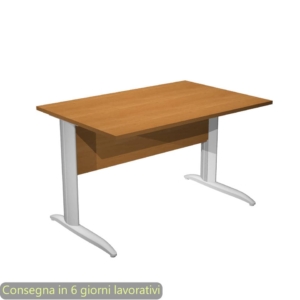 Scrivania piano Noce chiaro 120x80xh.72 cm gamba a L in metallo Grigio alluminio linea Presto Artexport - 004K2/4/AA