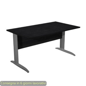 Scrivania piano Nero venato frassino 140x80xh.72 cm gamba a L in metallo Antracite opaco Presto - 002K2/8/AF