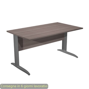 Scrivania piano Frassino toscano 140x80xh.72 cm gamba a L in metallo Antracite opaco Presto - 002K2/F/AF