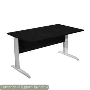 Scrivania piano Nero venato frassino 140x80xh.72 cm gamba a L metallo Grigio alluminio Presto Artexport - 002K2/8/AA