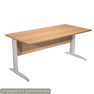 Scrivania piano Faggio 160x80xh.72 cm gamba a L in metallo effetto cromato linea Presto Artexport - 003K2/6/AR